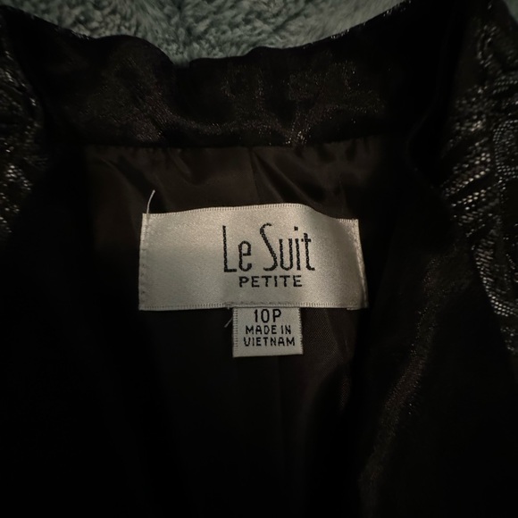 Le Suit Women’s Blazer Jacket silver floral print single breastedSize 10 petite - Picture 5 of 10